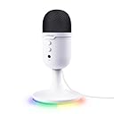 GXTrust 236W Yami Microfono a Condensatore USB da Streaming per Podcast, Gaming, Discord, Twitch, Youtube, Microfono ASMR con Pulsante di Silenziamento, Schema Cardiode, RGB - Bianco