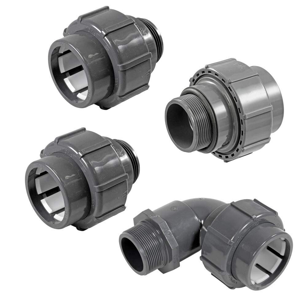 Pool- Anschluss-Set 12,0 m Flexfit Flexibler PVC Druckschlauch Ø 50mm + Fittinge