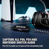 Vista 2 de Elgato Chat Link Pro - Adaptador de audio para PS5 PS4 Nintendo Switch captura chat de voz sonido de juego cable extra largo