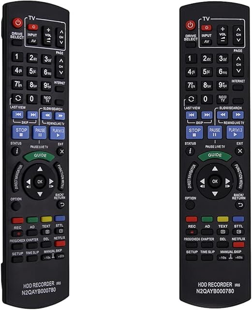FOXRMT Replacement N2QAYB000780 for Panasonic DVD Remote Control Compatible with Panasonic HDD Recorder DVD BluRay DMR-HWT230EB DMR-HW120EBK DMR-HWT130EB - No Setup Required
