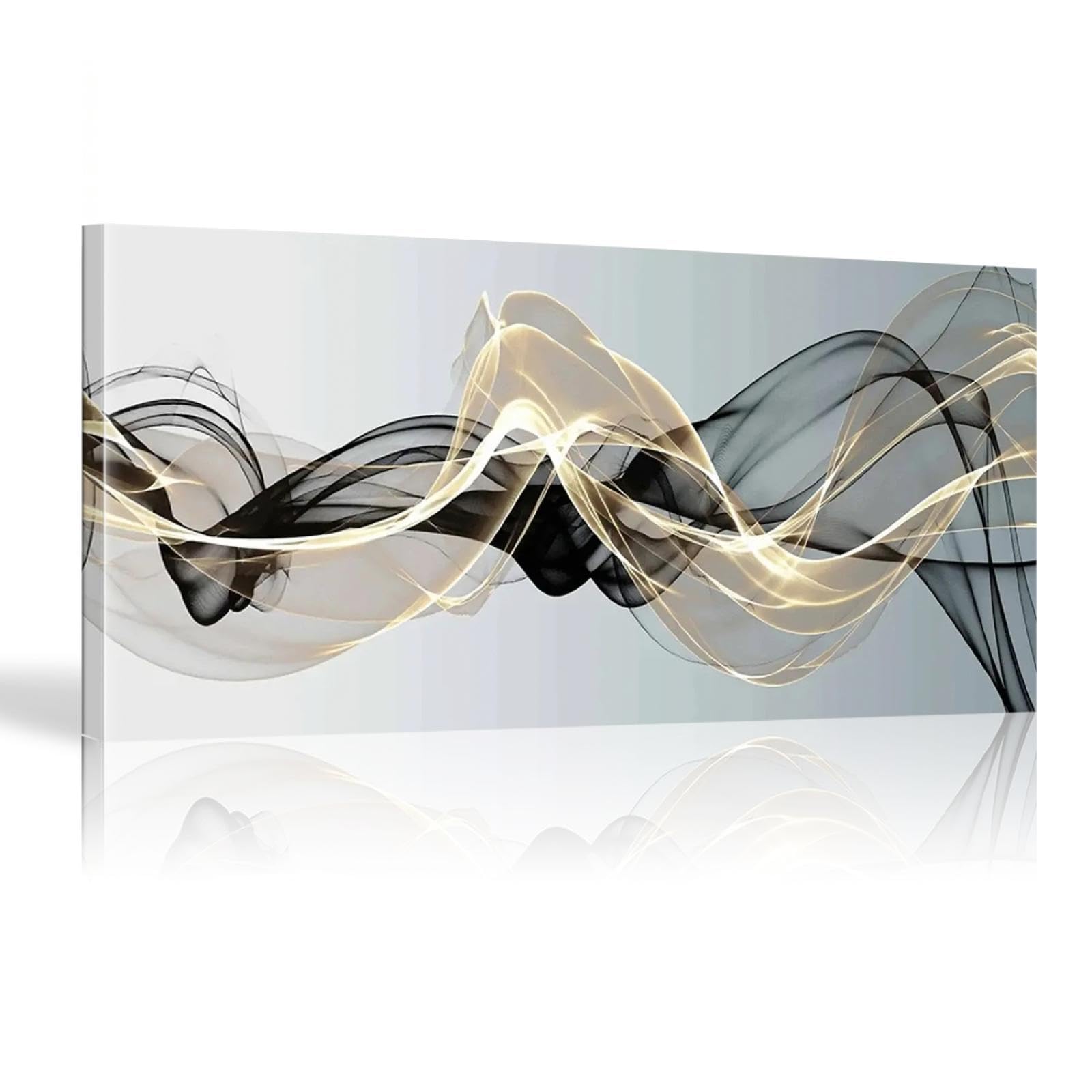18meng Art Cuadros abstractos azul dorado lienzo moderno grande XXL mural arte arte de pared cuadros de pared para sala de estar dormitorio lienzo lienzo cuadro sobre lienzo listo para colgar 80 x 60