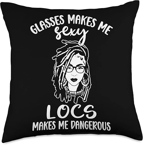 Locs Afro Dreadlocks Love Beauty Hair Locs Make me Dangerous Afro Hair Black American African Girl Throw Pillow, 18x18, Multicolor