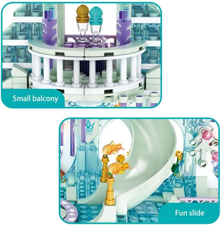 Miniatura 4 de SEMKY Crystal House - Juego de bloques de construcción (724 piezas) - Juguetes de construcción y militares, regalos para niños y adultos