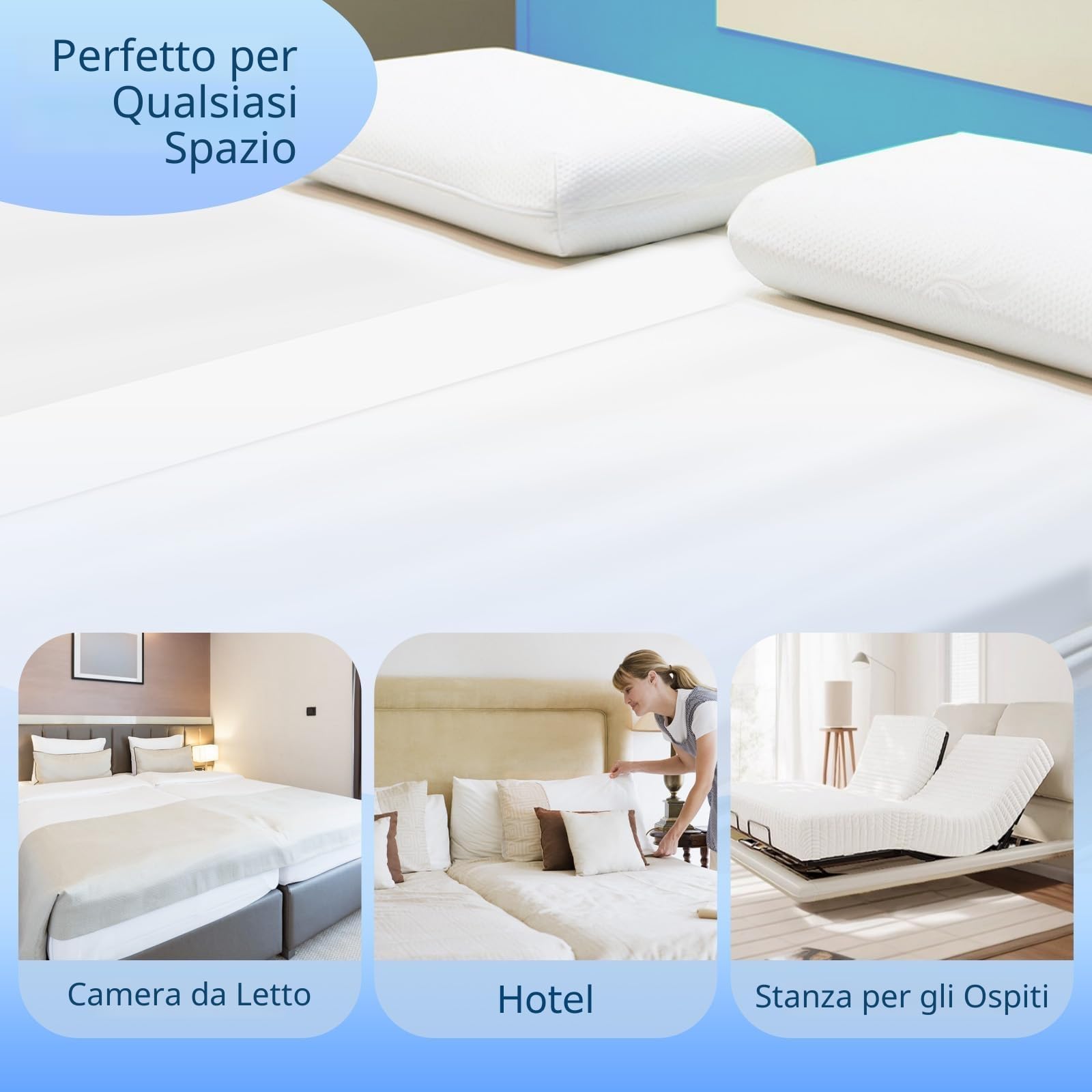 HOMCA Ponte per Letto Materassi - 200x190cm Unisci Materassi Singoli In Matrimoniale, Kit Ponte Letto Extra Largo Lenzuola Aggiuntive, 3 Cinghia per Materasso Regolabile, Cuneo per Materassi