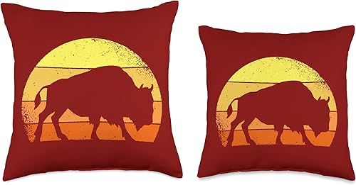 Miniatura 3 de Retro Buffalo Wild Animal I Sundown Bison - Cojín de tiro (18 x 18 pulgadas), multicolor