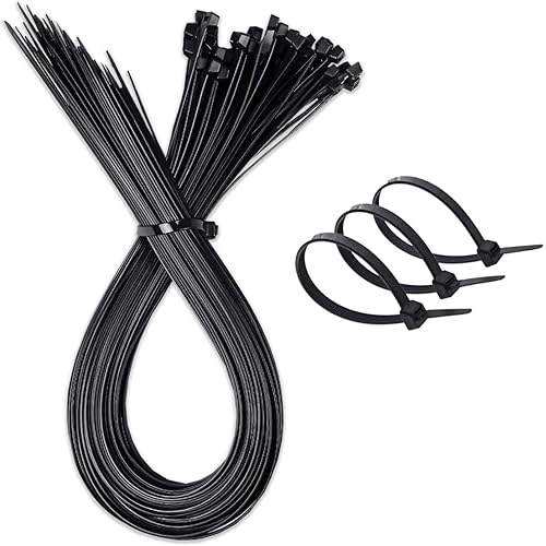 20 Pack Black Nylon Zip Ties-Durable Outdoor-18 inch-40lbs Tensile Strength-Heavy Duty for Home, Fence, Green Plants, Temperature Range of -10°C to +75°C