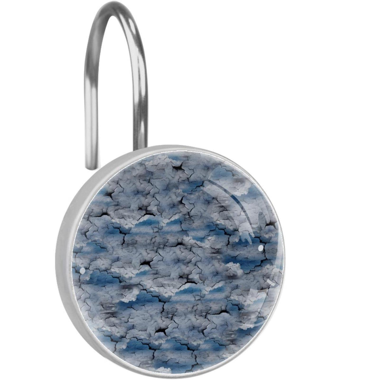 Anneaux pour rideau de douche incassables en acier inox lot de 12 pièces