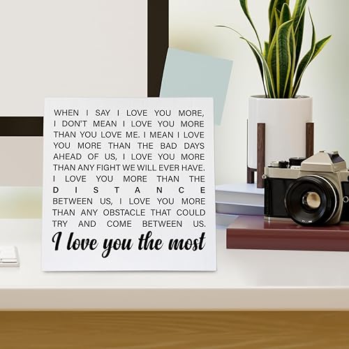 Miniatura 4 de Letrero de madera con texto en inglés When I Say I Love You More (When I Say I Love You More)