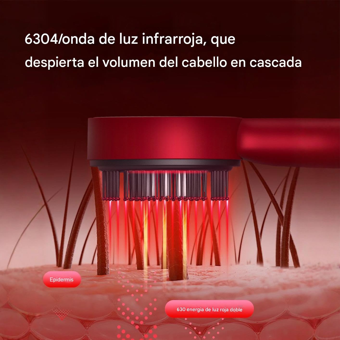 Masajeador capilar con luz Peine aplicador de capilar