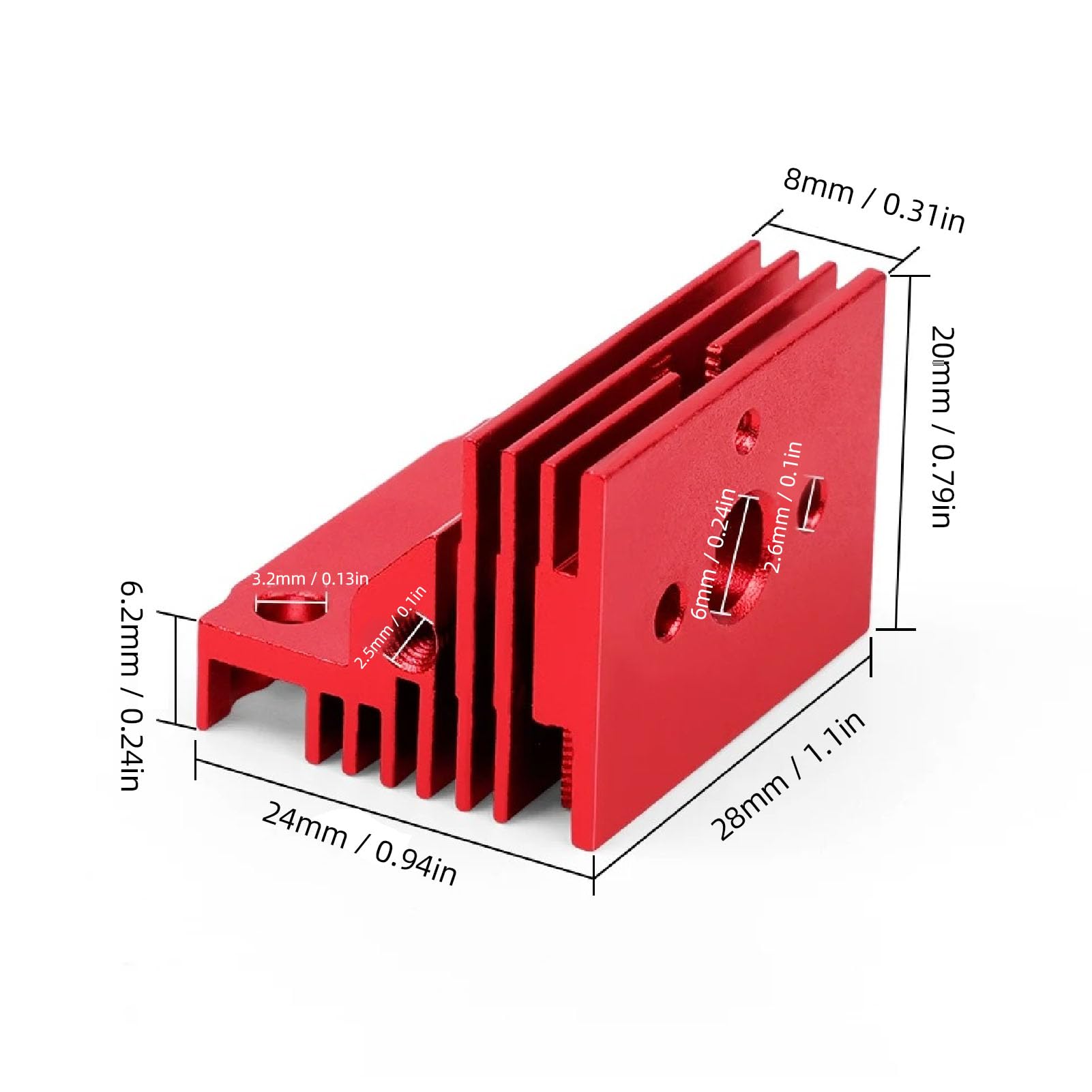 Oumefar 3D Printer Extruder Heat Sink Aluminum Cooling Block for K1 Printer Ceramic Hotend Efficiently Cools Printing Components