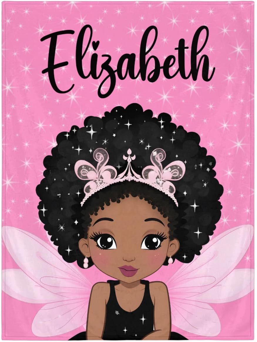 Personalized Baby Blankets for Girls Boys, Custom Baby Blanket Swaddle Toddler Fleece Blanket Personalized Gift Pink Star Girl