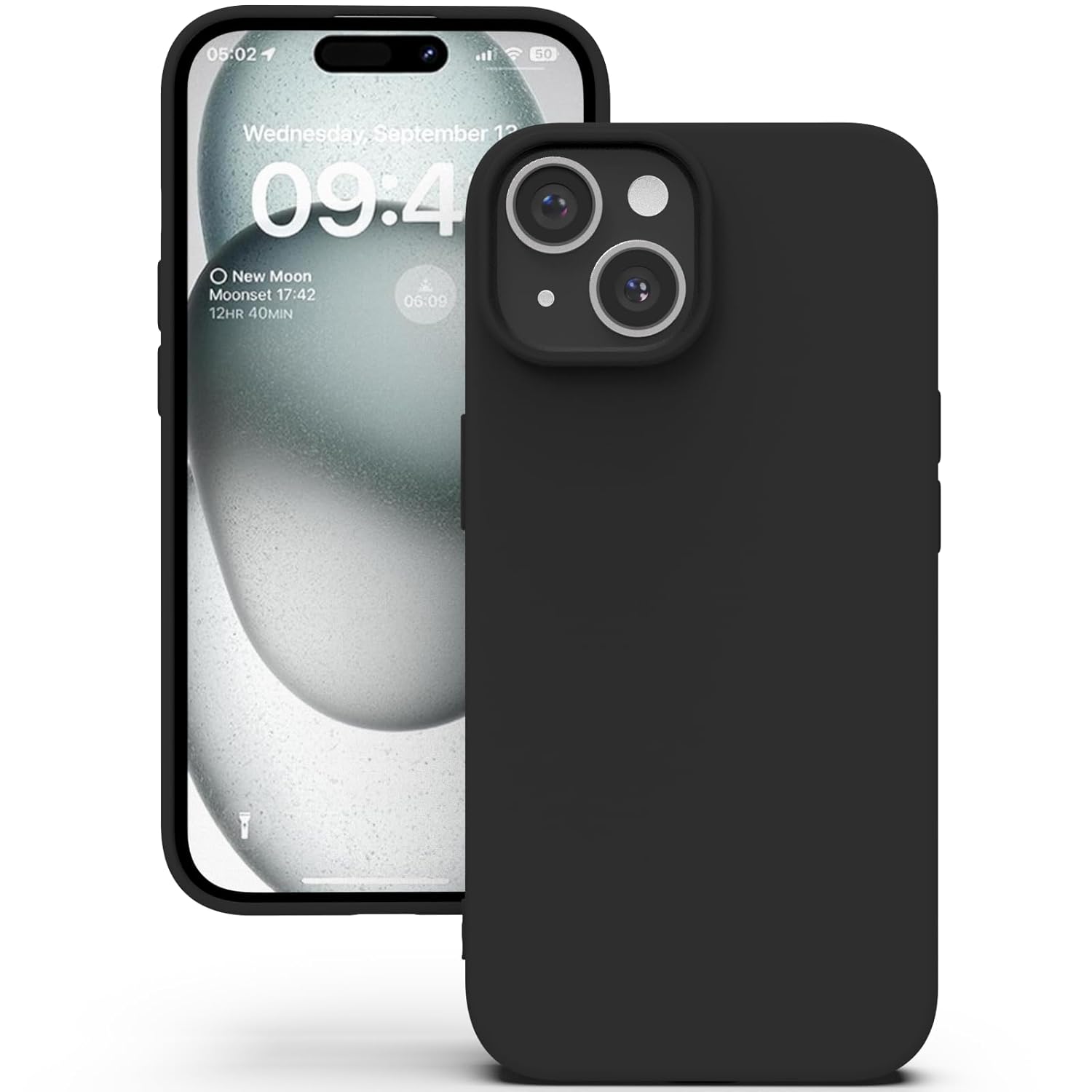YATWIN Silicone Back Case for iPhone 15 Plus, Soft-Touch Phone Back Cover for Apple iPhone 15 Plus – Black YATWIN Silicone Back Case for iPhone 15 Plus, Soft-Touch Phone Back Cover for Apple iPhone 15 Plus – Black