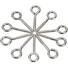 HOME MASTER HARDWARE Stainless Steel Eye Hooks, 10 Pack, Heavy Duty, Rust Resistant, 4.25 Inch, Indoor Outdoor Use