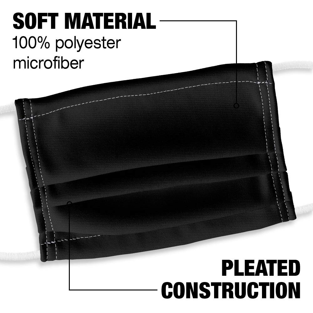 Popfunk Kids Solid Black 1-Ply Reusable Face Mask Covering with Adjustable Nose Wire