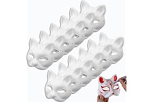 Paper Mache Mask Kit: 12 Blank Cat Masks for DIY Costumes, Masquerades, and Halloween