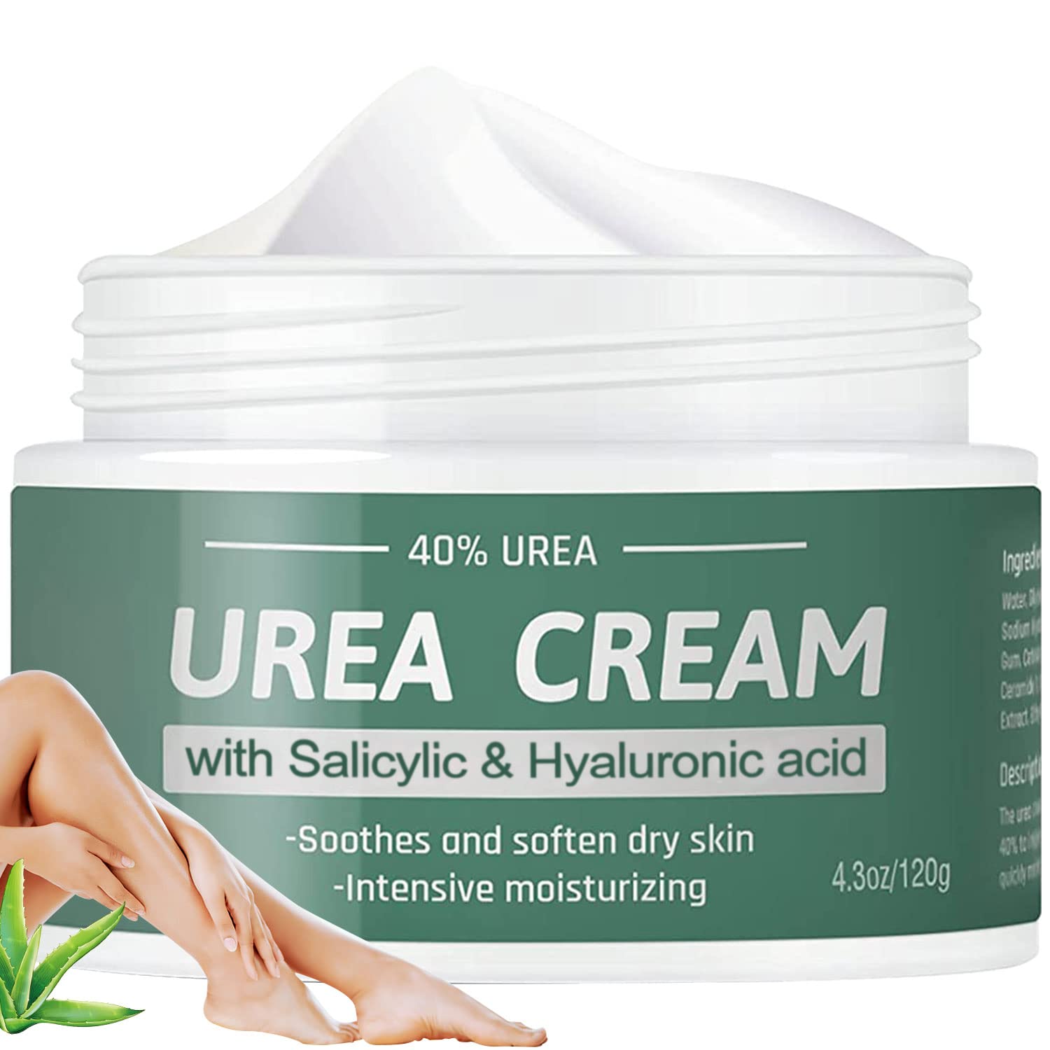 Urea 40% Foot Cream, Callus & Cracked Heel Repair, 4.3 oz With Salicylic Acid
