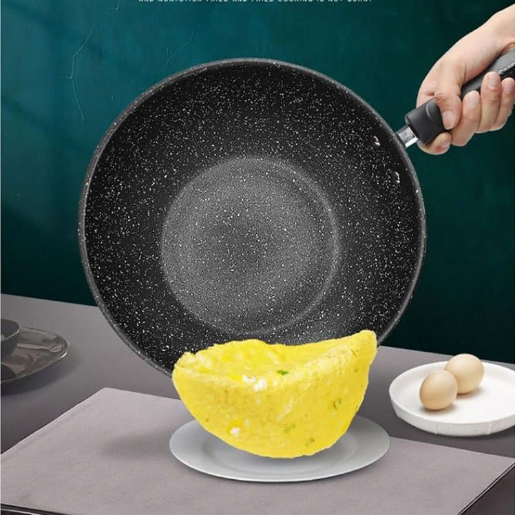 Wok chino sin recubrimiento con fondo redondo miniatura 5