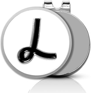 ClubSmith® Initials Golf Ball Marker (A-Z) with Magnetic Hat Clip, Funny Cute Name Letters, Premium Alignment Putting Mark, Golf Accessories & Gifts for Men and Women