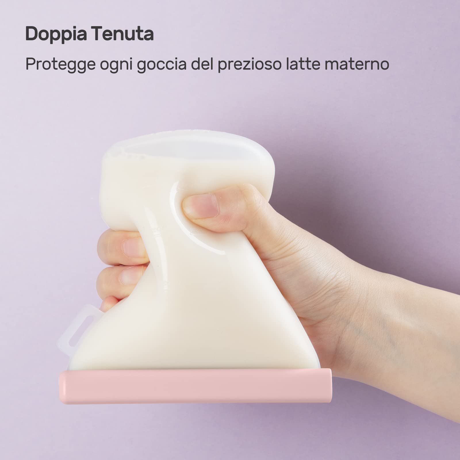 Nuliie 7 pezzi riutilizzabili contenitori latte materno, 8oz/240ml a prova di perdite, sacchetti latte materno in silicone alimentare per l'allattamento al seno, BPA Free, doppio sigillo, autoportante