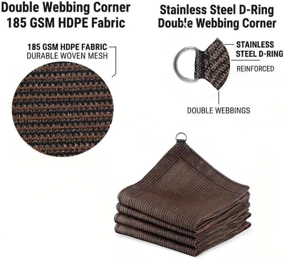 90% Sun Shade Cloth 12x24 FT, Breathable, UV Resistant Sunshade Cover with D-Ring for Pergola, Garden, Patio, Deck, Backyard, Gray