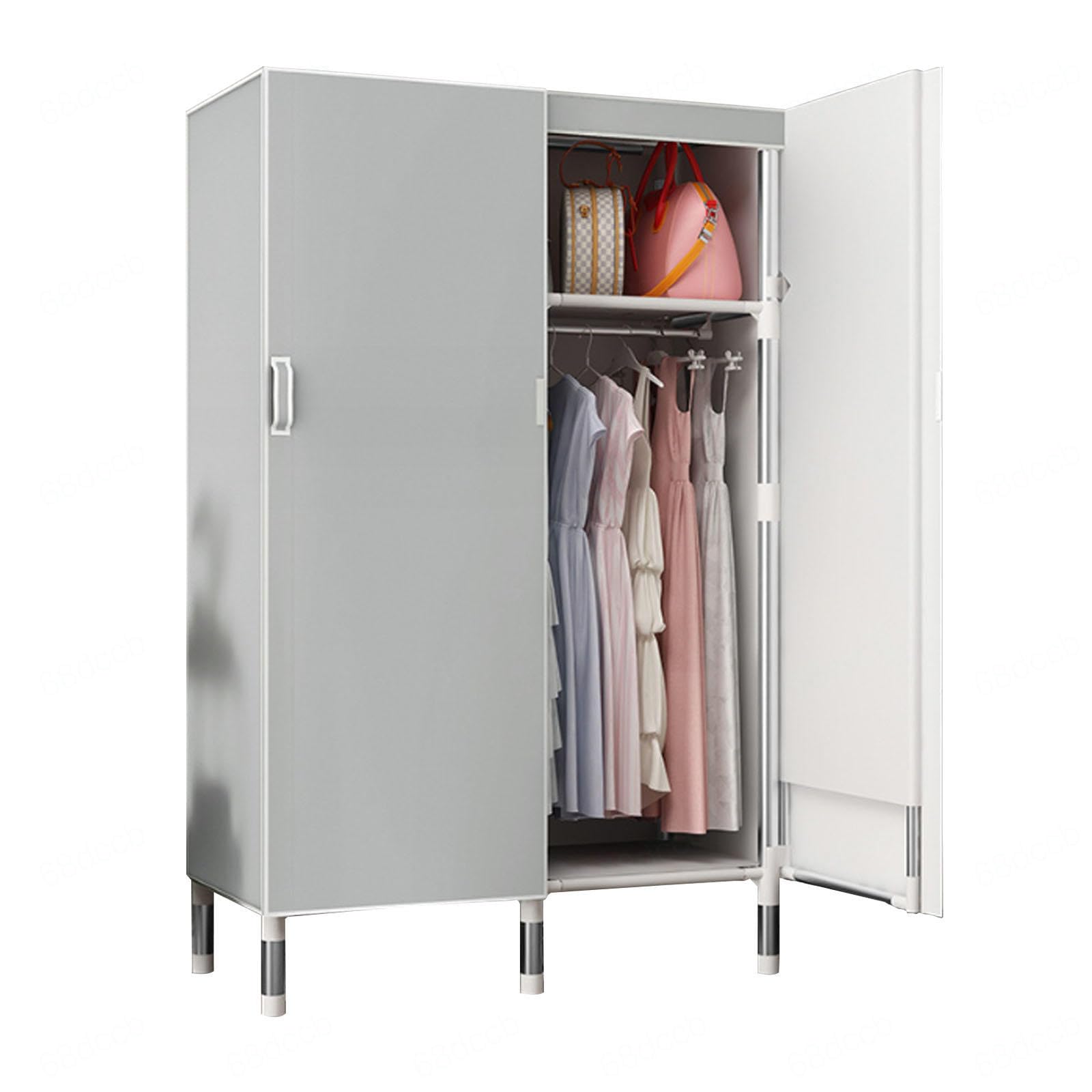Armoire en tissu avec rail de suspension dressing de chambre