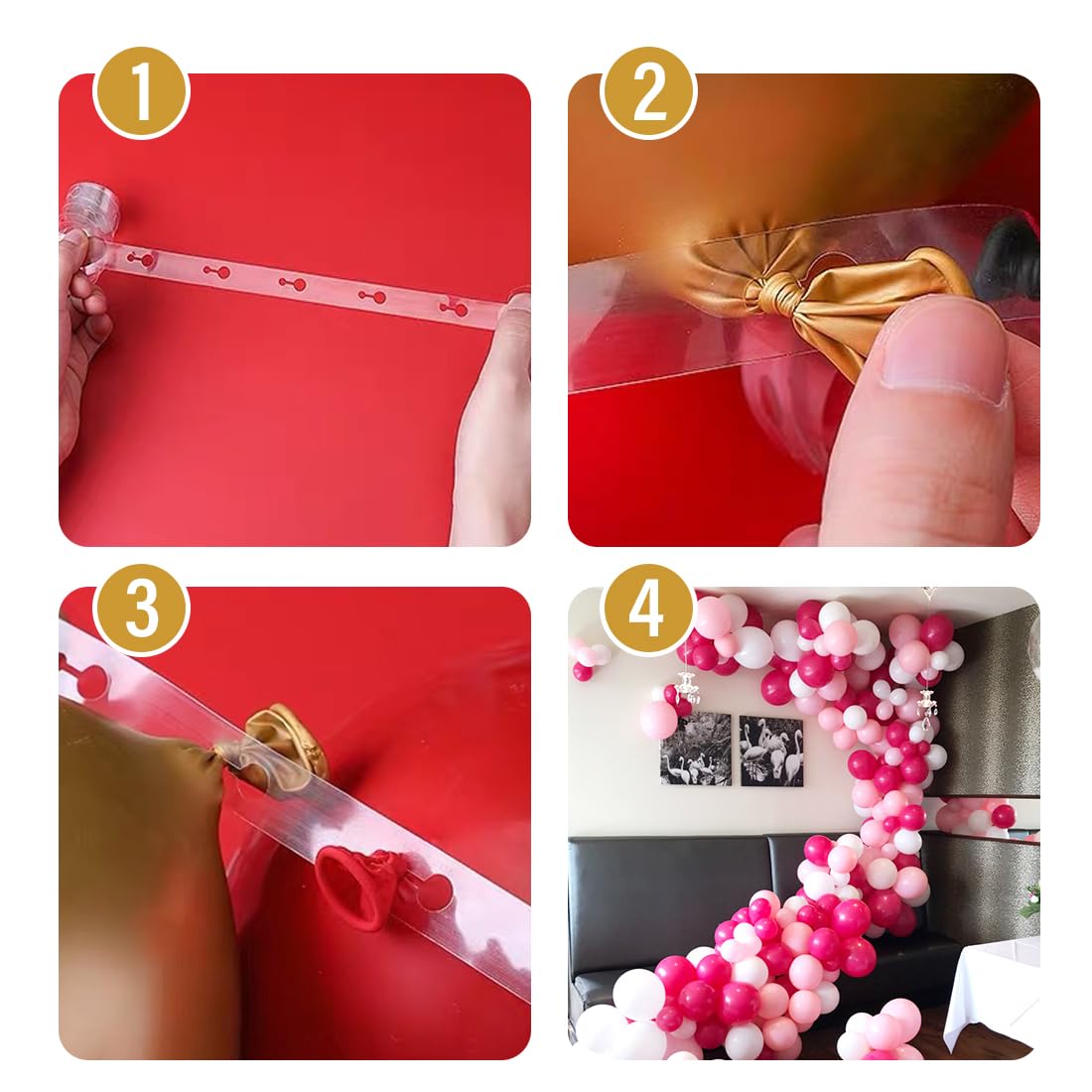 2 Rollos Guirnalda Globos 5m | Tira Plástica Transparente Con Dobles Agujeros | DIY Arcos Y Corazones | Para Bodas Y Cumpleaños