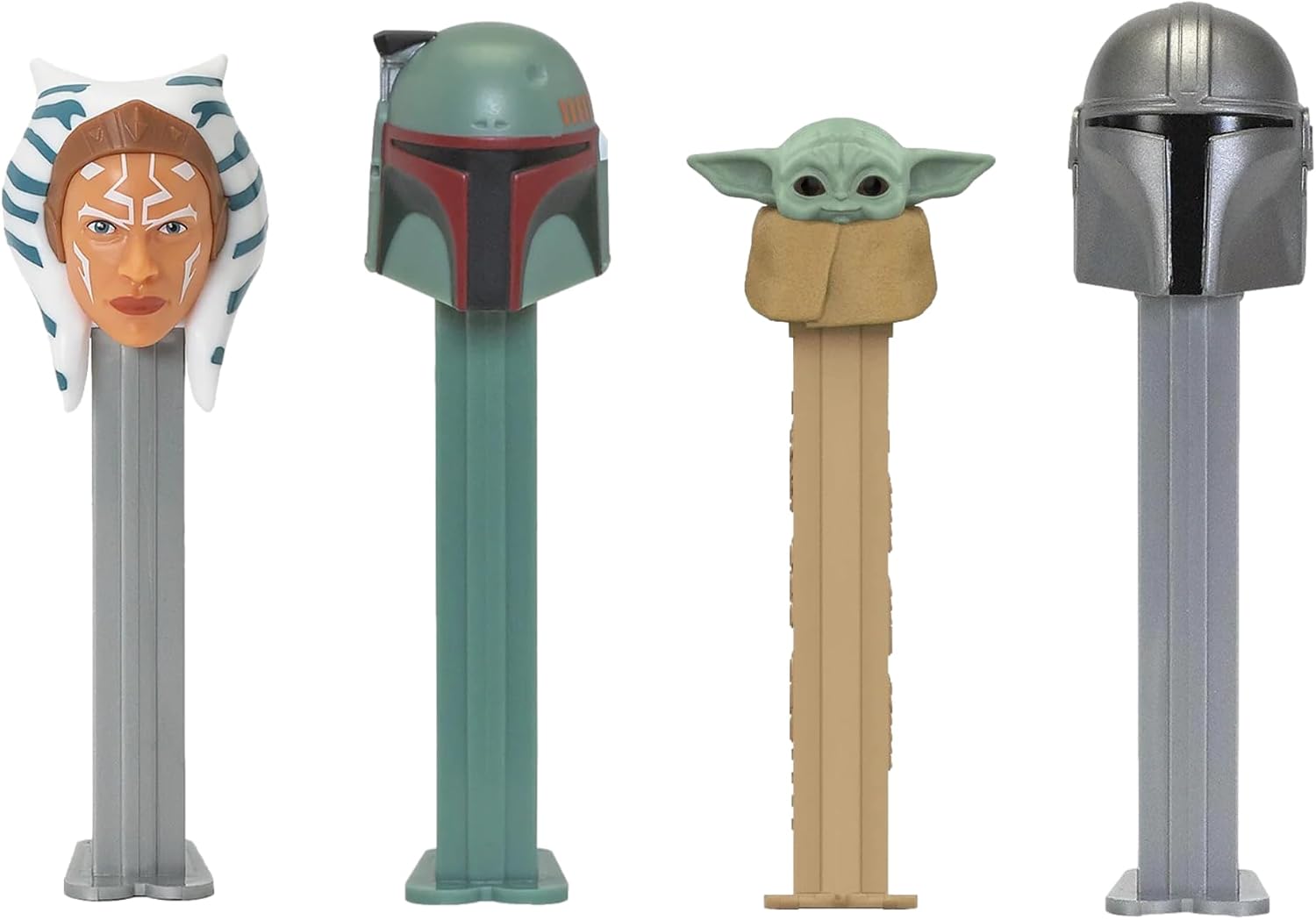 PEZ Mandalorian Candy Dispenser Gift Set | Baby Yoda, Boba Fett, The Mandalorian, and Ahsoka Dispensers | Mandalorian Dispensers with Candies Refills | Mandalorian Party Favors, Grab Bags