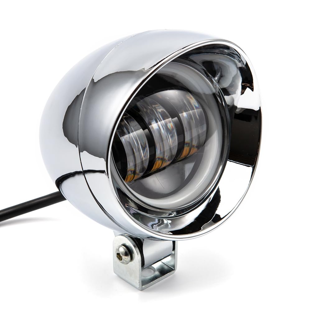 Moto Fendinebbia 3'' LED 12V Bianco Ambra DRL Lampada Ausiliaria Faro per Cruiser Chopper Cafe Racer ATV SUV