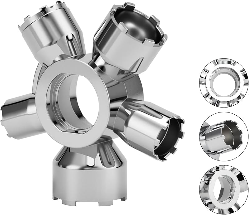 Upgraded Metal 10-in-1 Faucet Aerator Tool - Universal Plumbing Repair Removal Kit, Compatible with Hidden Thread/Housed Aerators, Covers M16.5/M18.5/M21.5/M22/M24/M28 Sizes, Long-Lasting Metal Build