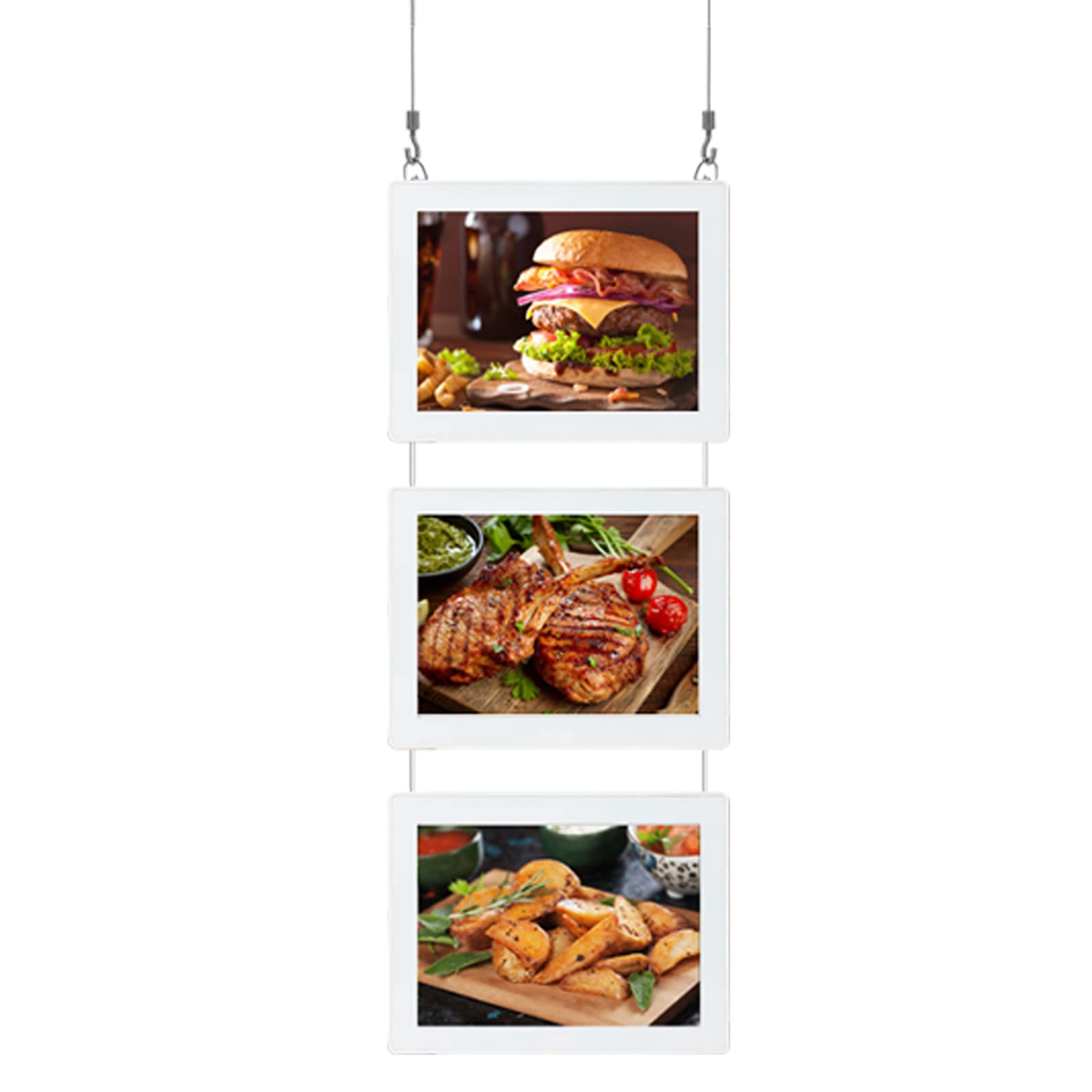 Spolehli Led Light Box Message Boards A4 Poster Frame LED Photo Frame Menu Board Display Tabletop Standing, Aluminum Profile, Metal Bracket for Menu Display Bar Counter Restaurant Shop Advertising