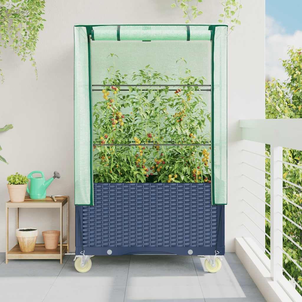 Jardinière surélevée avec couverture en polyéthylène contre le froid