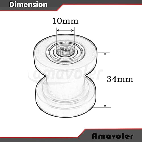 Miniatura 2 de Guía de rueda tensor de polea de cadena de 0.394 pulgadas para Pit Dirt Mini Bike ATV 125cc 140cc 160cc SSR XR125 CRF50 KLX110 (negro)