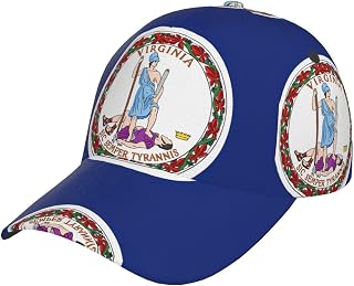 Flag of Virginia Printing Baseball Cap, Versatile Unisex Hat with Adjustable Closure, Ideal for Sports,Travel,Daily Wear