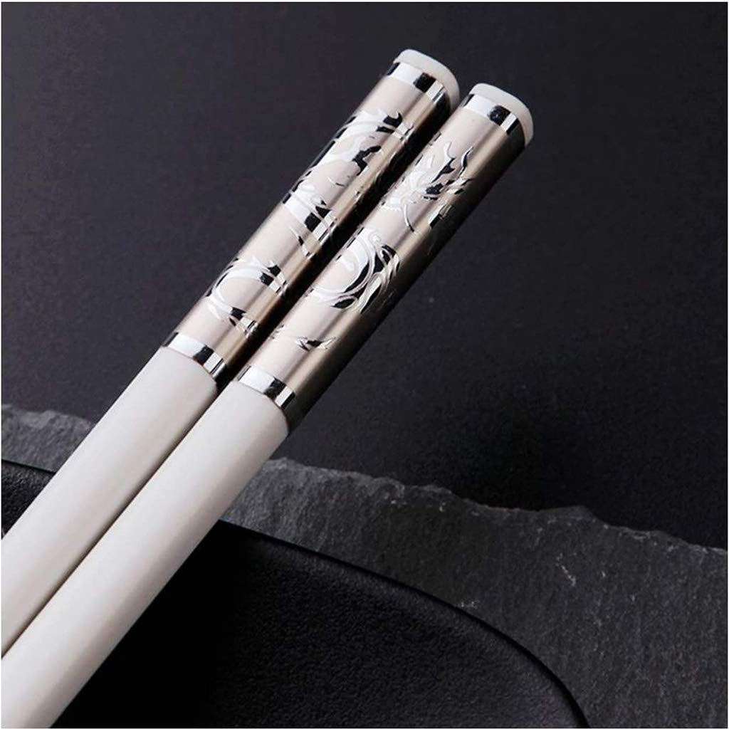 Baguettes, baguettes chinoises Chopsticks White Fiberglass Chopsticks Reusable10 Pairs Japanese Chinese Korean Chopsticks GiftDishwasher Safe Lightweight Non-Slip Chopsticks for Household,X(H)