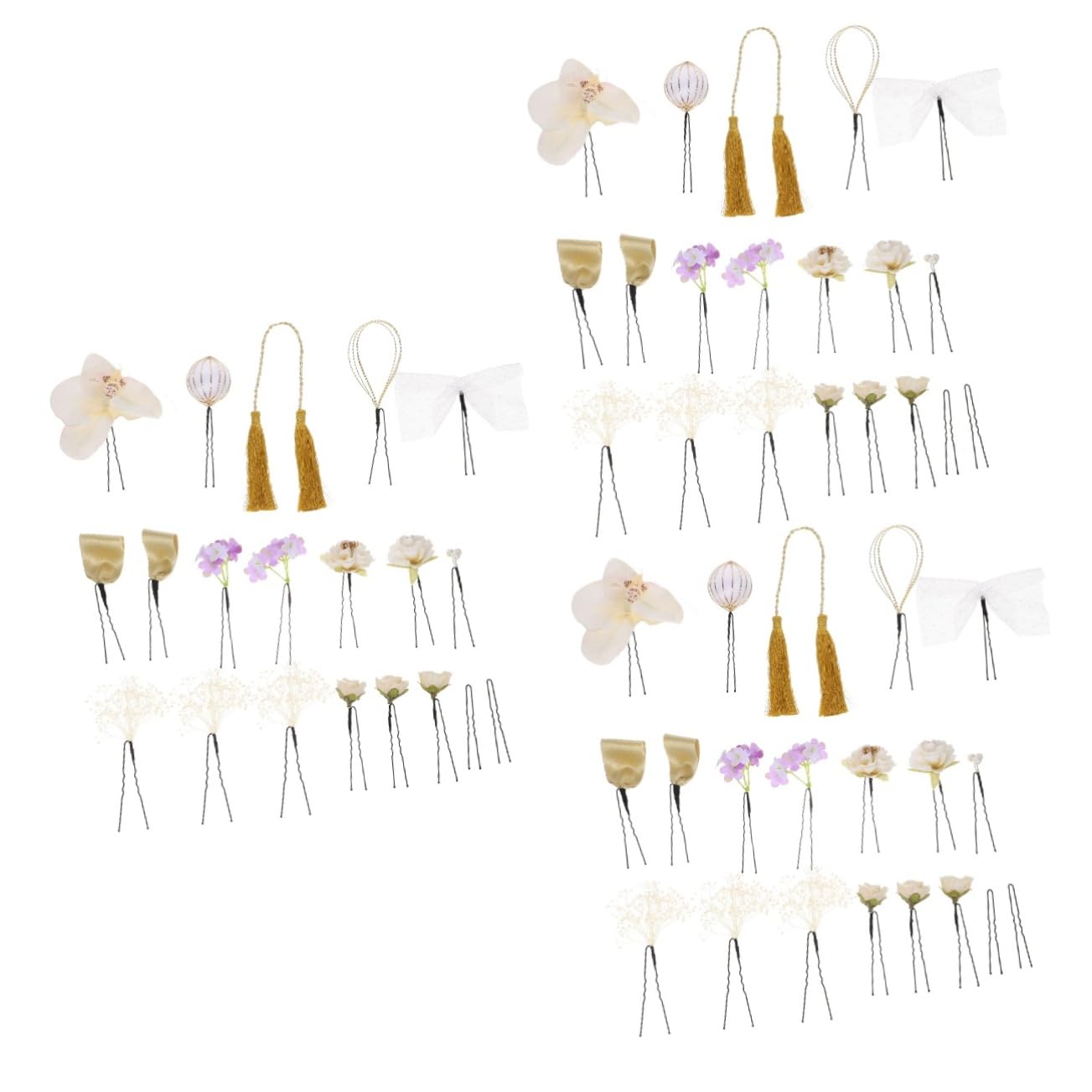 Didiseaon 54 Pièces accessoires de cheveux Coiffe de perles casque floral pinces à cheveux barrettes à cheveux accessoire de cheveux de style coiffe kimono peignoir de bain