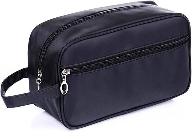 Sac de toilette pour hommes, FITDON Portable sac de lavage de voyage, étanche Sac de rasage Gym douche sac de salle de bain Dopp Kit maquillage sac, noir
