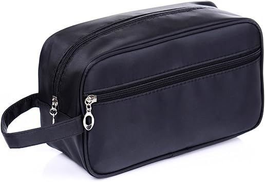 Toiletry Bag for Men, FITDON Portable Travel Wash Bag, Waterproof Shaving Bag Gym Shower Bathroom Bag Dopp Kit Make Up Bag, Black