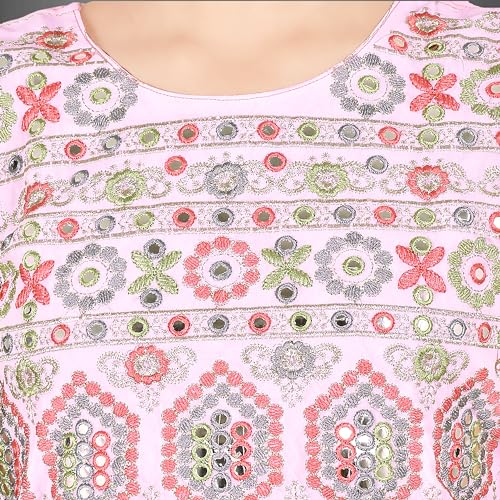 Image of Sevgi Girl's Georgette Embroidered Short Kurti and Garara Set