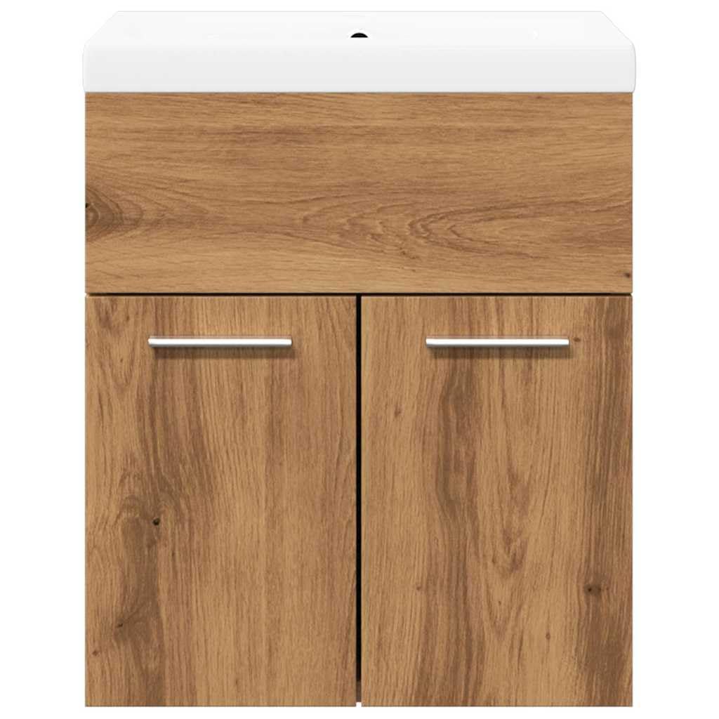 Set di 2 mobili da bagno in rovere Artisan con apertura per lavabo