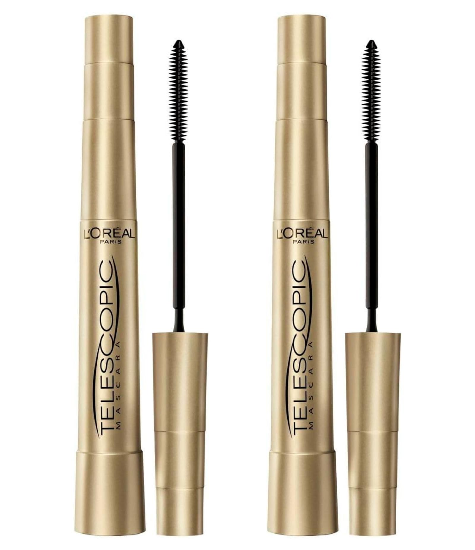 L’Oréal Paris Make-Up Designer Telescopic Black Lengthening Mascara with Flexible Brush to Define and Separate Lashes Without Clumping Black Color