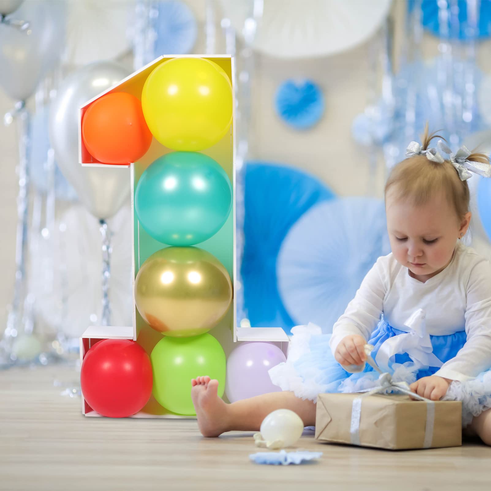 Marco De Globos De Números Decoración De Cumpleaños y Shower Caja De Globos Accesorio De Fotografía Para Fiestas Para Cumpleaños De Bebés y Decoraciones De