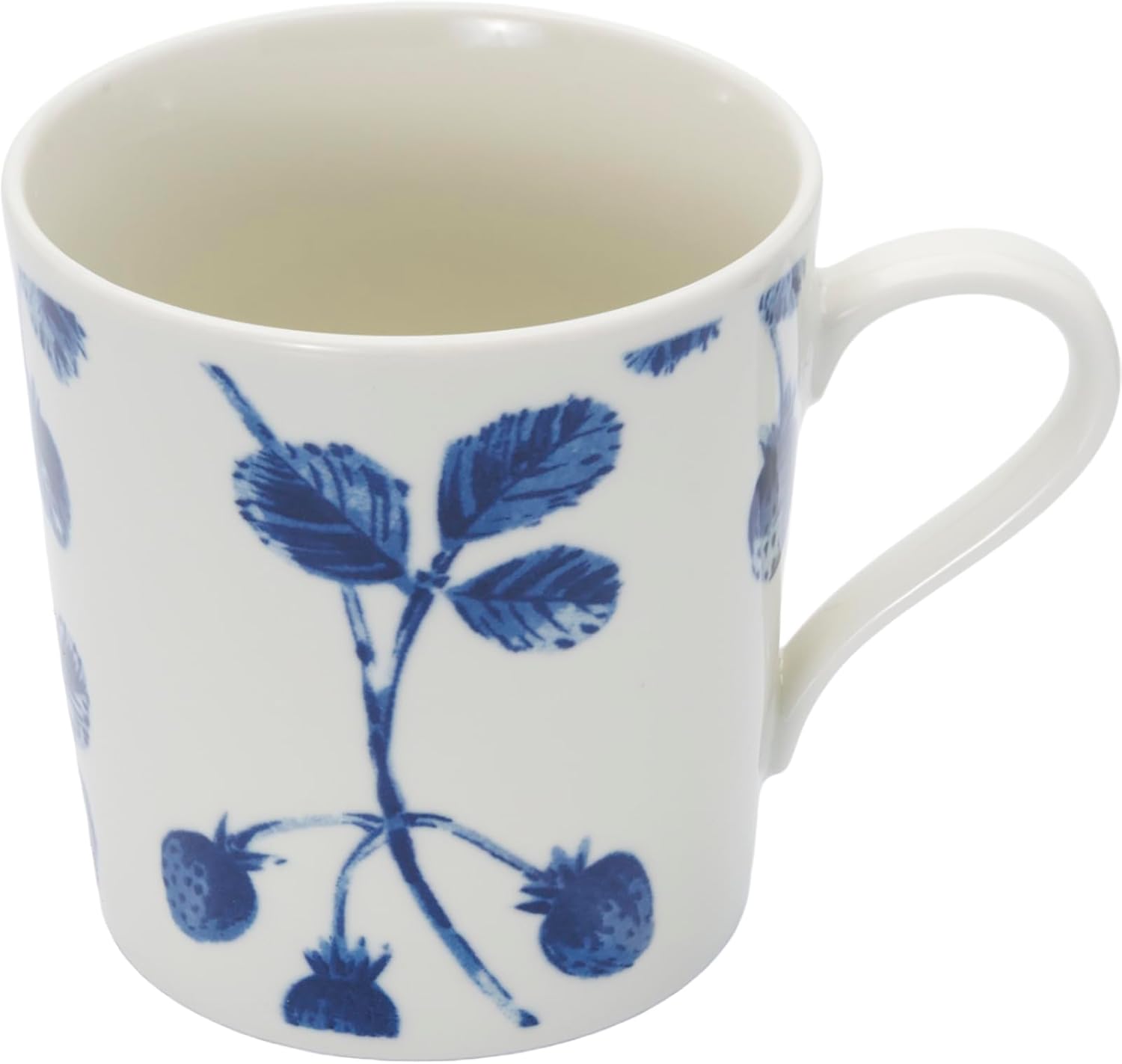 aito Seisakusho 288596 Botanical Mug, Large, Approx. 12.5 fl oz (340 ml), 3.5 x 3.5 inches (9 x 9 cm), Northern Europe, Mino Ware, Dishwasher Safe, Microwave Safe, Strawberry, White, Navy, Made in