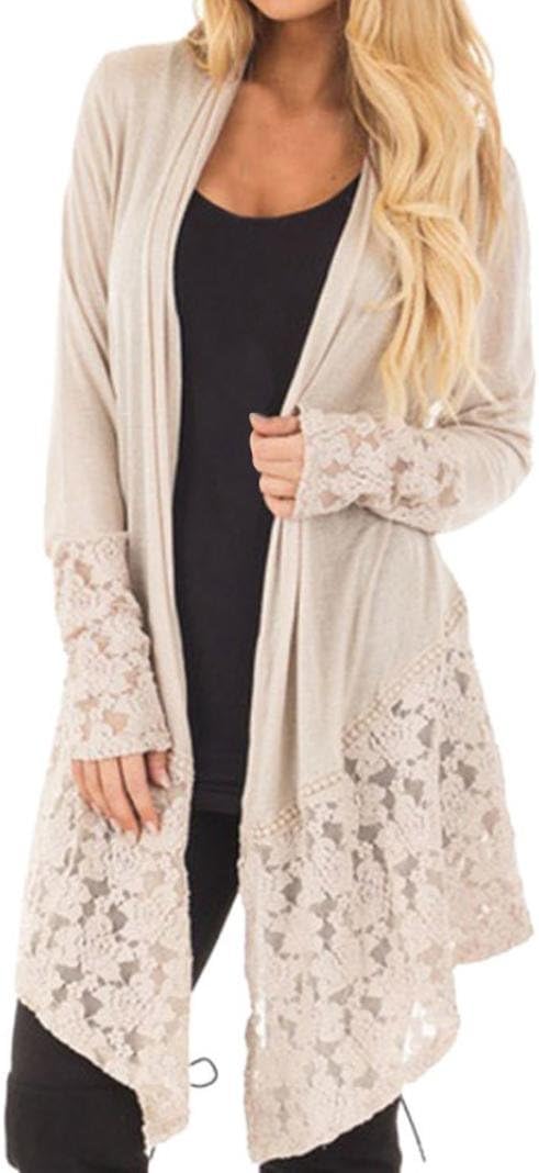 Cardigans for Womens, FORUU Fashion Lace Long Sleeve Casual Coat Open Front