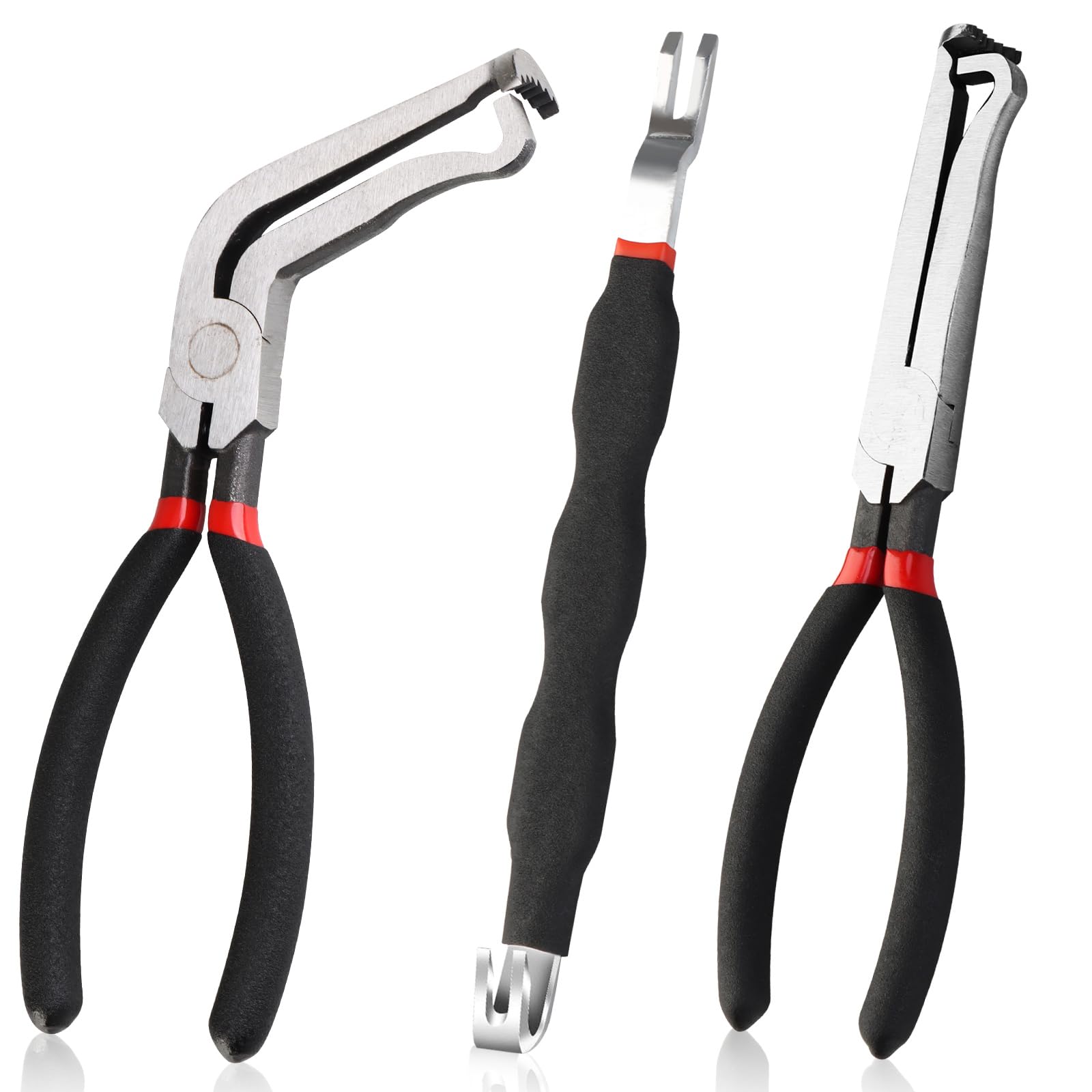 3Pcs Electrical Disconnect Pliers, 8 Inch 60 Degree Circuit Breaker Pliers, Electrical Connector Plier Separator, Automotive Wire Locking Push Tab