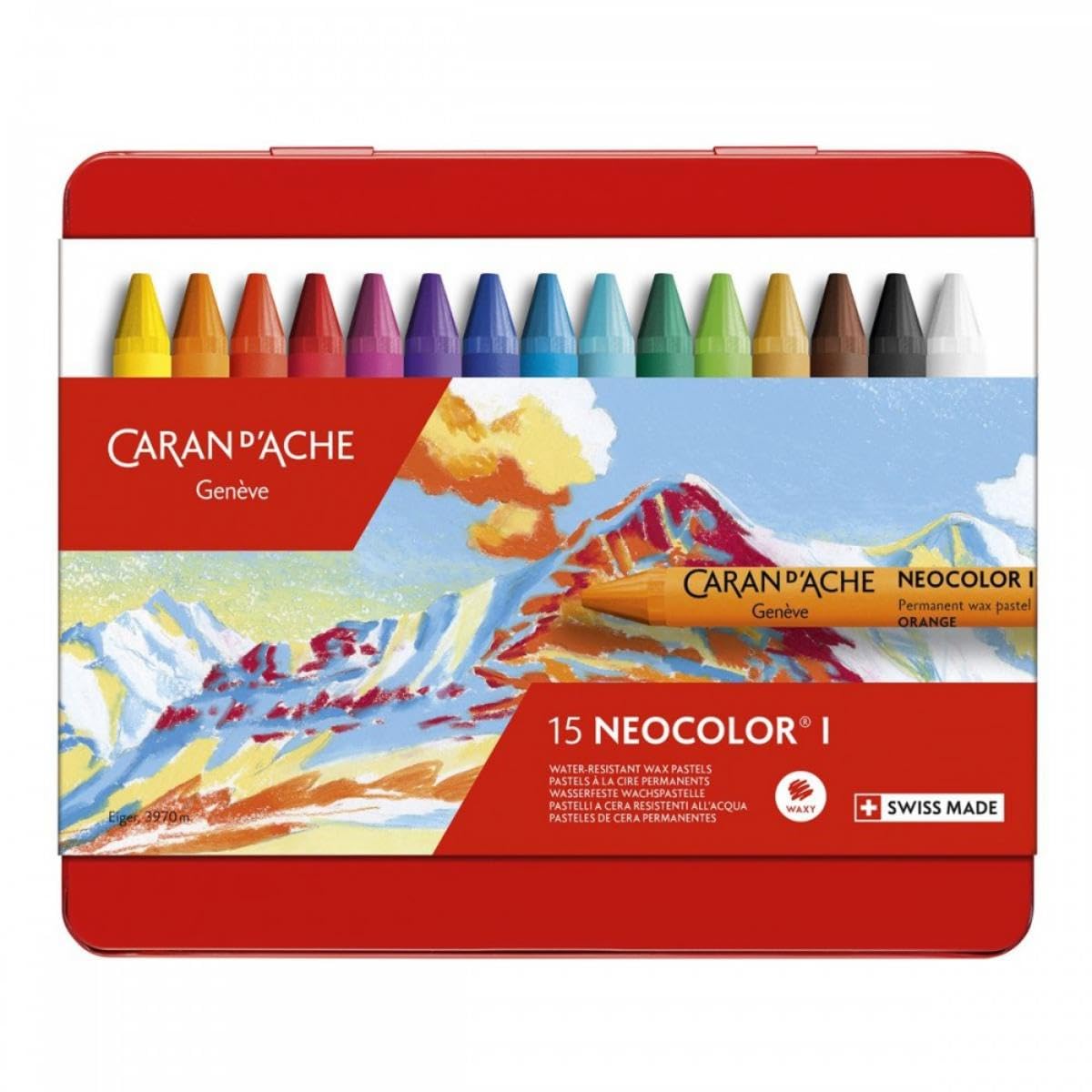 Neocolor I Water-Resistant Wax Pastels, 15 Colors