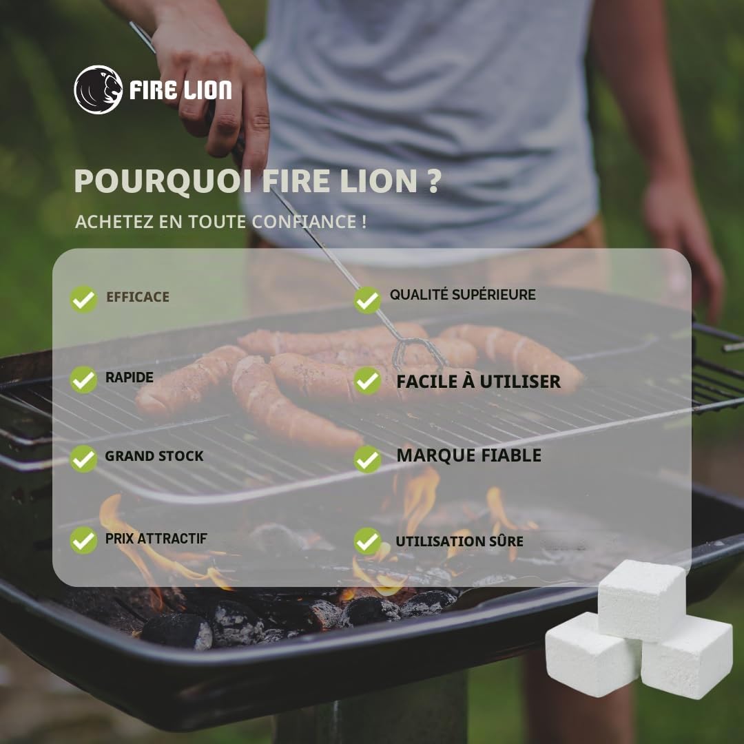 Pack de 1152 Cubes Allume-Feux pour Barbecue, Cheminée, Four, Pizza