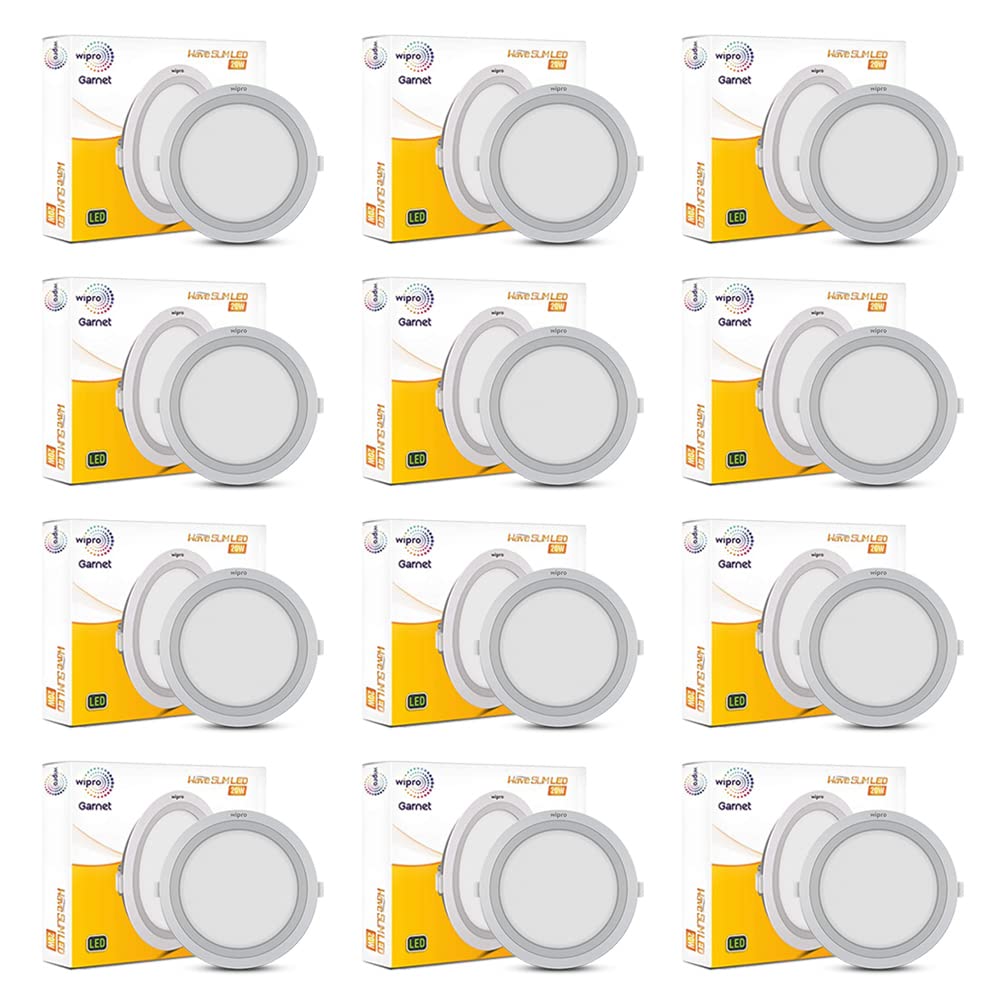 wipro Garnet 20W Round Led Wave Panel Light for Ceiling|Warm White (3000K)|Ultra-Slim Design|Recessed Downlight for False Ceiling |Cutout-200Mm|Pack of 12-picture-21