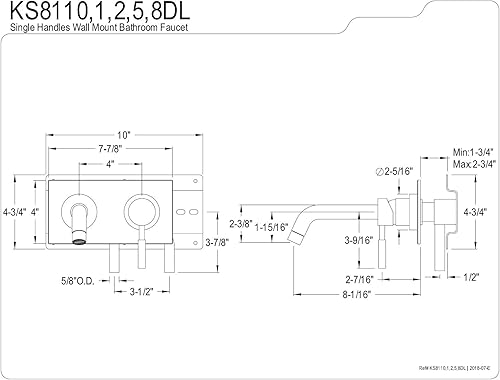 Miniatura 4 de Kingston Brass KS8118DL Concord - Grifo de baño, 8 pulgadas, níquel cepillado