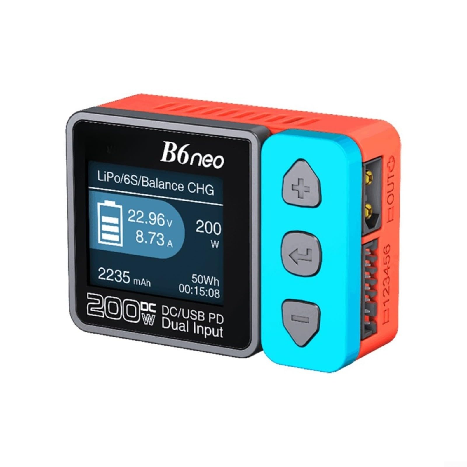 B6neo Hub de charge 6 ports 1S pour batteries LiPo/LiFe/LiHV, sortie maximale 2 A avec interface PH20/BT20, compatible avec les chargeurs de la série B6neo pour modèles RC (bleu)