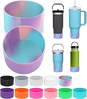 Vista 22 de PICcircuit 2 piezas para Stanley Boot, fondo de silicona para Quencher Adventure 40oz 30oz botella IceFlow 20oz 30oz y para vaso Hydroflask 12-24oz